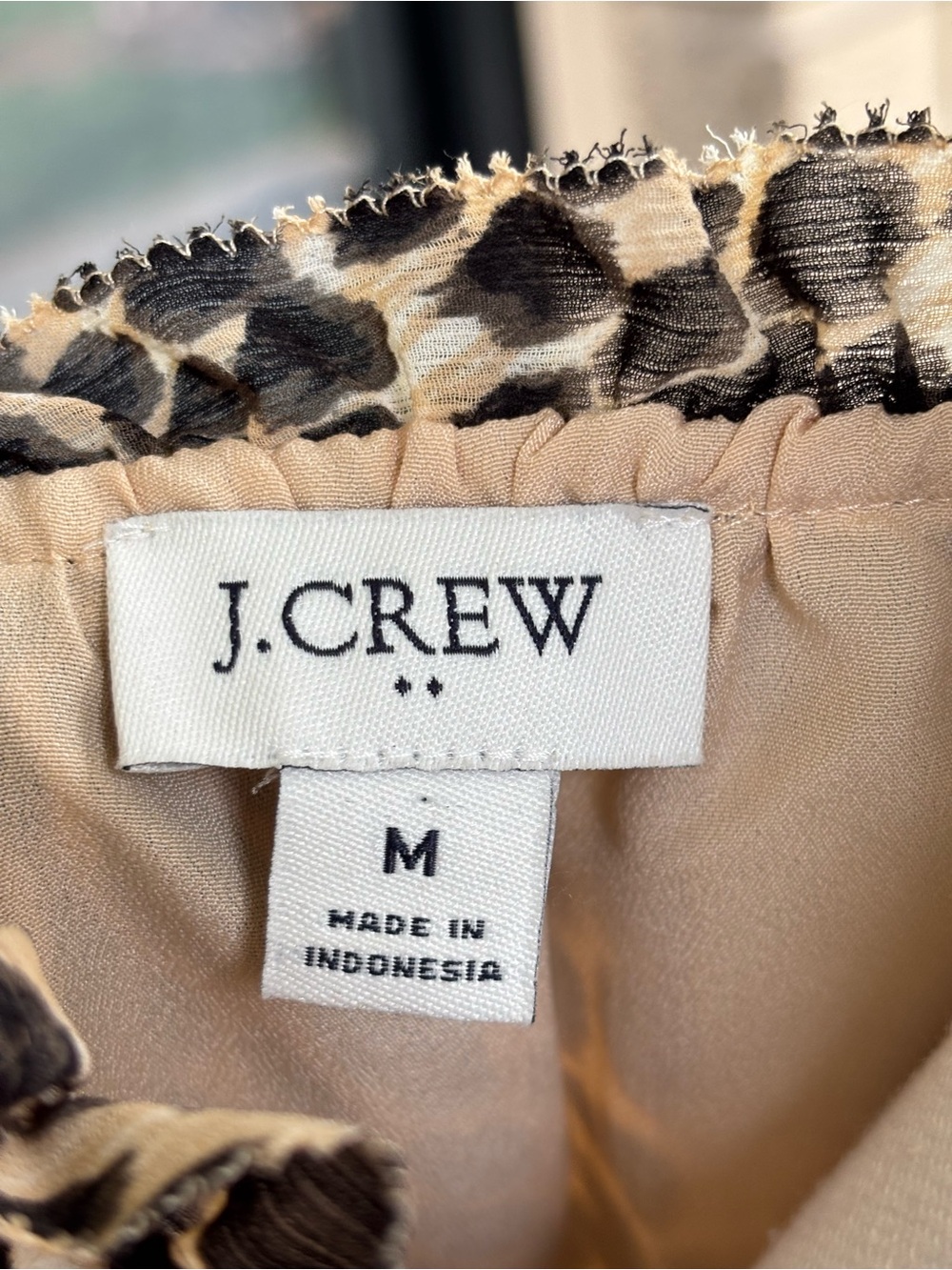 J.Crew Factory Leopard Sleeveless Ruffle Tie-Neck Top Black/Brown Size M - Picture 10 of 11